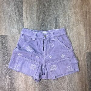 PacSun Lilac Corduroy Shorts Y2K Cargo Utility High Waist Purple Size 24